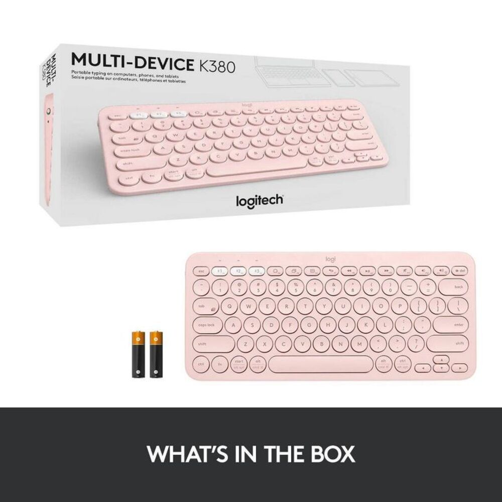 Logitech -  K380 Multi Device Bluetooth Scissor Keybo Pink - Picture 5 of 5